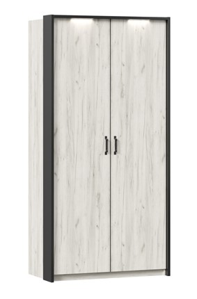 Шкаф 2-створчатый Техно с паспарту, Дуб крафт белый в Артеме - изображение