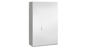 Шкаф для одежды Эмбер СМ-348.07.009 (Дуб Гамильтон/Белый глянец) в Уссурийске