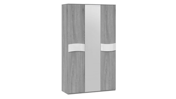 Распашной шкаф Миранда (Дуб Гамильтон/Белый глянец) в Артеме - изображение