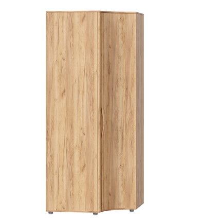 Шкаф угловой распашной с гнутой дверью Марта-2 Дуб золотой/Дуб Тортуга ЛД 406.050 в Артеме - изображение
