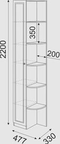 Угловой шкаф-стеллаж Беатрис М13 левый (Орех Гепланкт) в Артеме - предосмотр 3