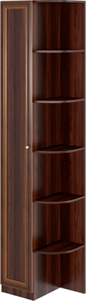 Угловой шкаф-стеллаж Беатрис М13 левый (Орех Гепланкт) в Артеме - изображение