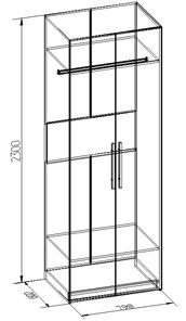 Шкаф распашной Bauhaus 8+ Фасад стандарт, Бодега Светлый в Артеме - предосмотр 1
