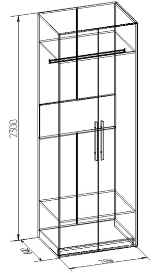 Шкаф распашной Bauhaus 8+ Фасад стандарт, Бодега Светлый в Артеме - изображение 1
