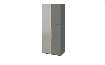 Шкаф распашной Наоми с 1 зеркальной левой дверью, цвет Фон серый, Джут СМ-208.07.04 L в Уссурийске