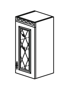 Шкаф кухонный Веста настенный однодверный с полкой со вставкой из стекла 718*400*323мм в Артеме