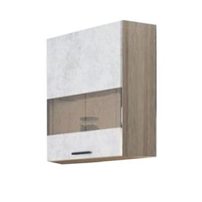 Шкаф кухонный со стеклом Модус, Ш500с/720, цемент светлый в Артеме - предосмотр
