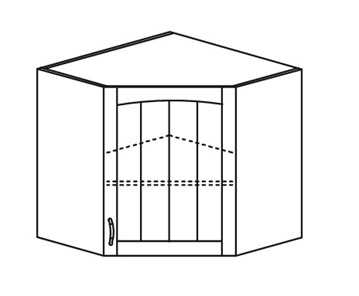 Шкаф на кухню Кантри настенный угловой 718*600*600 мм без стекла в Артеме