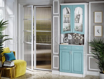 Кухонный шкаф Констанция 2-х створчатый, голубой в Артеме