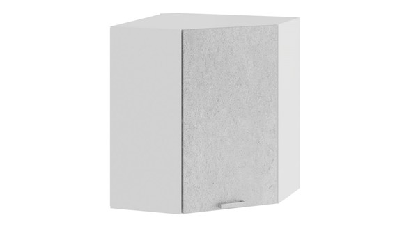 Угловой навесной шкаф Гранита 1В6У (Белый/Бетон снежный) в Артеме - изображение
