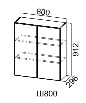 Шкаф на кухню Модус, Ш800/912, фасад "галифакс табак" в Артеме - изображение
