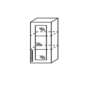 Шкаф кухонный Мыло, настенный однодверный с полкой со вставкой из стекла 918*300*320, ШНст 300/918 во Владивостоке - предосмотр