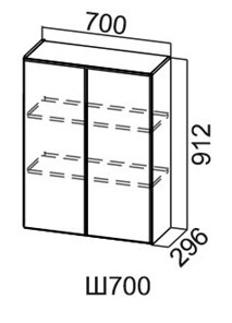 Шкаф настенный Модус, Ш700/912, галифакс в Артеме