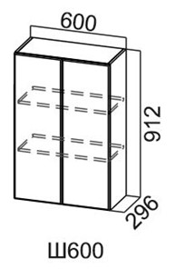 Шкаф кухонный Модус, Ш600/912, галифакс в Находке