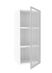 Кухонный шкаф высокий 400 Шервуд, со стеклом правый ЛД 281.422.000.122, белый/серый во Владивостоке - предосмотр 1