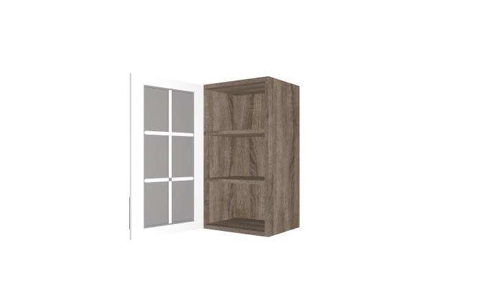 Кухонный шкаф Прованс (Дуб сонома трюфель/Крем) со стеклом В_72-40_1ДРс в Артеме - изображение 1