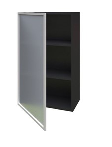 Шкаф кухонный высокий 600, Шервуд, со стеклом левый ЛД 281.451.000.038, серый/черный во Владивостоке - предосмотр 1