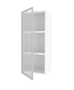 Шкаф кухонный высокий 400 Шервуд, со стеклом левый ЛД 281.421.000.121, белый/серый во Владивостоке - предосмотр 1