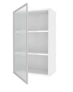 Кухонный высокий шкаф 600, Шервуд, со стеклом левый, ЛД 281.451.000.126, белый/серый во Владивостоке - предосмотр 1