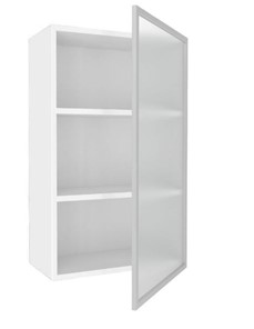 Кухонный шкаф высокий 600, Шервуд, со стеклом правый, ЛД 281.452.000.127, белый/серый во Владивостоке - предосмотр 1