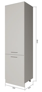 Кухонный шкаф-пенал П7 1, Антрацит/Белый в Уссурийске