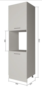 Кухонный шкаф-пенал П7 2, Бетон пайн/Белый в Артеме