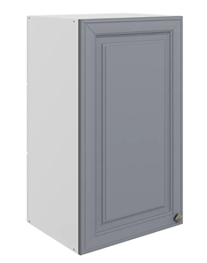 Шкаф навесной Мишель L400 H720 (1 дв. гл.) эмаль (белый/серый) во Владивостоке