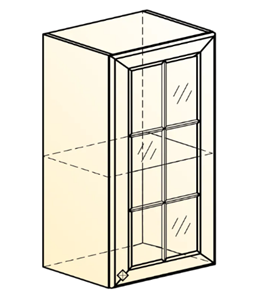 Кухонный навесной шкаф Мишель L400 H720 (1 дв. реш.) эмаль (белый/белый) во Владивостоке - предосмотр 1