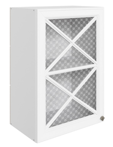 Шкаф кухонный Мишель L500 H720 (1 дв. крест.) эмаль (белый/белый) в Уссурийске