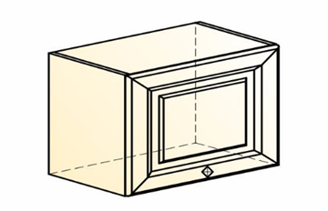 Шкаф навесной Мишель L500 Н360 (1 дв. гл.) эмаль (белый/белый) во Владивостоке - предосмотр 1