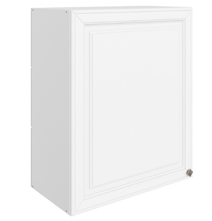 Шкаф навесной Мишель L600 H720 (1 дв. гл.) эмаль (белый/белый) во Владивостоке - изображение