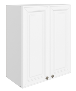 Навесной шкаф Мишель L600 H720 (2 дв. гл.) эмаль (белый/белый) в Уссурийске