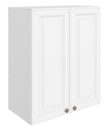 Навесной шкаф Мишель L600 H720 (2 дв. гл.) эмаль (белый/белый) во Владивостоке - изображение