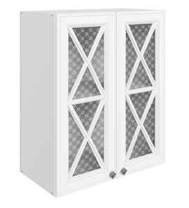 Кухонный шкаф Мишель L600 H720 (2 дв. крест.) эмаль (белый/белый) в Уссурийске