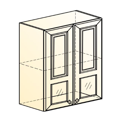 Кухонный навесной шкаф Мишель L600 H720 (2 дв. окош.) эмаль (белый/белый) во Владивостоке - изображение 1