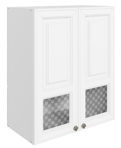 Кухонный навесной шкаф Мишель L600 H720 (2 дв. окош.) эмаль (белый/белый) во Владивостоке - предосмотр