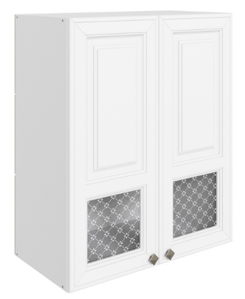 Кухонный навесной шкаф Мишель L600 H720 (2 дв. окош.) эмаль (белый/белый) во Владивостоке - изображение