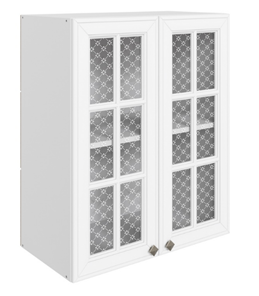 Шкаф на кухню Мишель L600 H720 (2 дв. реш.) эмаль (белый/белый) во Владивостоке - предосмотр
