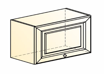 Кухонный навесной шкаф Мишель L600 Н360 (1 дв. гл.) эмаль (белый/белый) во Владивостоке - предосмотр 1