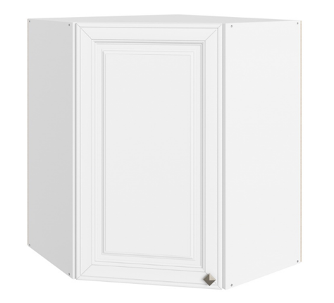 Кухонный навесной шкаф Мишель угловой L600x600 Н720 (1 дв. гл.) эмаль (белый/белый) во Владивостоке - изображение