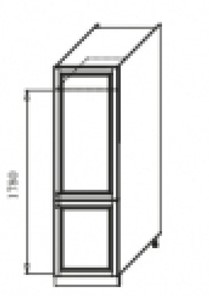 Шкаф кухонный Верона хозяйственный 600 мм  (под холодильник) с отк.дв 2140*600*580 В-4мм, глянец/софт во Владивостоке