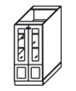 Шкаф настенный Верона хозяйственный (буфет со стеклом)* 1320*600*571 мм, глянец/софт в Артеме