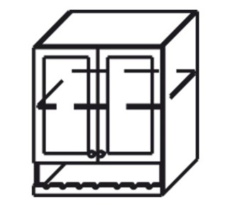 Шкаф кухонный Верона настенный двухдверный с полкой и нишей с планкой 918*600*320 мм, глянец/софт в Артеме