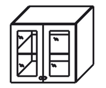 Шкаф кухонный Верона настенный двухдверный с полкой со вставкой из стекла 718*800*320 мм, глянец/софт в Артеме