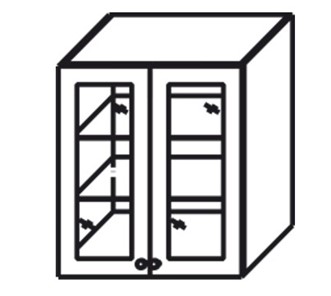 Шкаф кухонный Верона настенный двухдверный с полкой со вставкой из стекла 918*800*320 мм, глянец/софт в Артеме
