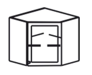 Шкаф на кухню Верона настенный угловой 718*600*600*320 мм без стекла (глухой), глянец/софт в Артеме