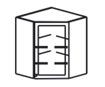 Шкаф кухонный Верона настенный угловой 918*600*600*320 мм без стекла (глухой), глянец/софт в Артеме