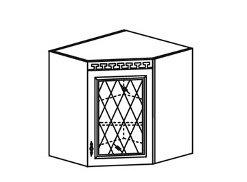 Кухонный шкаф Веста настенный угловой со вставкой из стекла 718*600*600 мм в Артеме