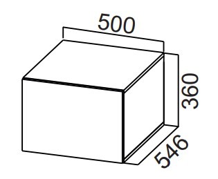 Навесной кухонный шкаф Стайл, ШГ500г/360 горизонтальный, МДФ в Артеме