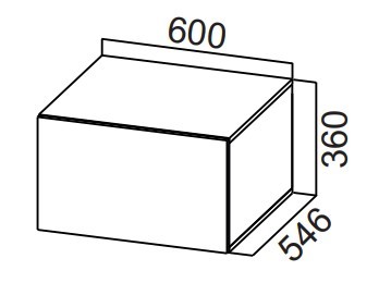 Настенный шкаф на кухню Стайл, ШГ600г/360 горизонтальный, МДФ в Находке - предосмотр